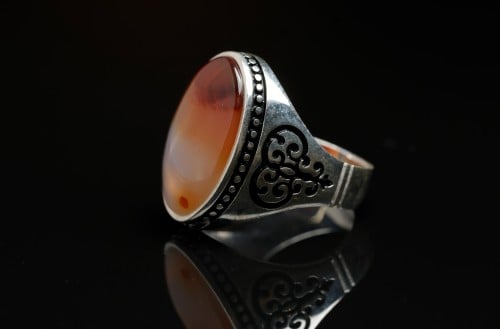 خاتم فضه بعقيق يمني M-06