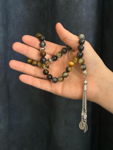 سبحة بعقيق عين النمر مميزة وفريدة M-33