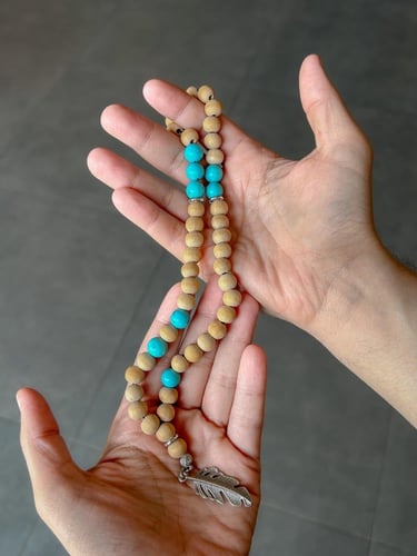 سبحة خشبي مع فيروز K-F45