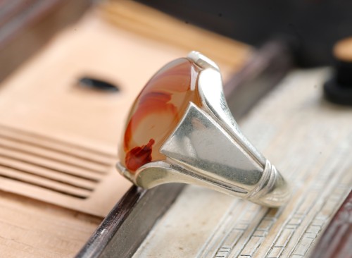 خاتم فضه بعقيق يمني M-09