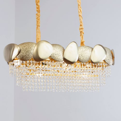 ثريا كريستال بيضاوي صدف ستايل اوروبي