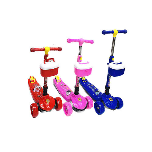 سكوتر للاطفال بـ3 عجلات مع شنطة امامية