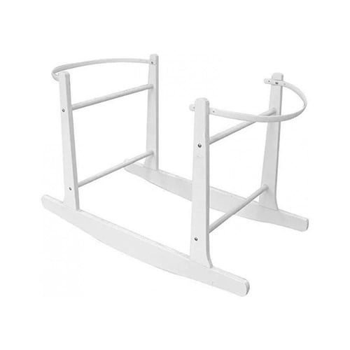 سلة موسى من الخيزران الأبيض مع حامل هزاز للأطفال