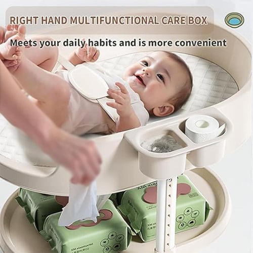 طاولة تغيير حفاضات متنقلة للأطفال مع عجلات وارتفاع...