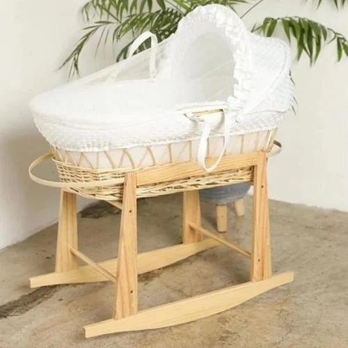 سرير سلة موسى لأطفال حديث الولادة و قاعدة هزاز خشب...