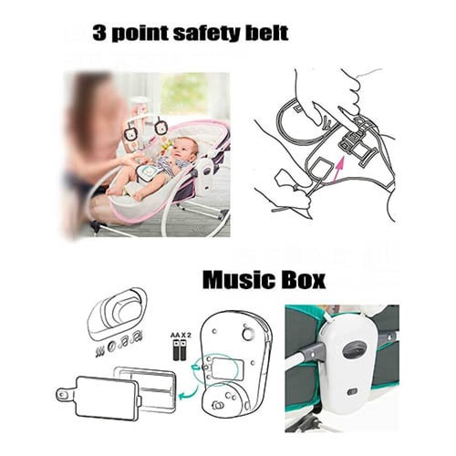 سرير هزاز للأطفال 5 في 1 متعدد الوظائف