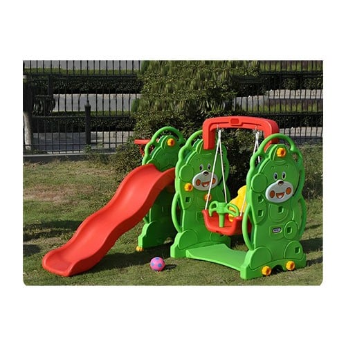 زحليقة الدب مع ارجوحة و طوق كرة سلة