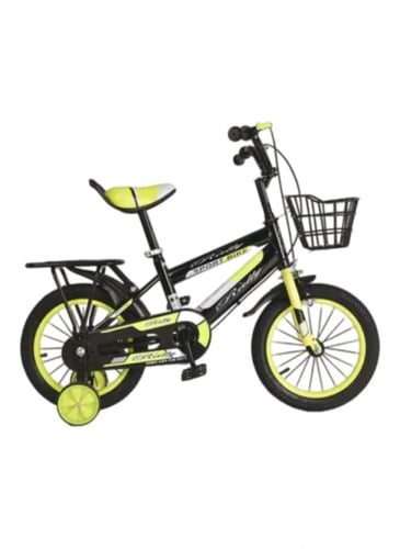 دراجة أطفال بعجلات تدريب وسلة معدنية بمقاس متعدد