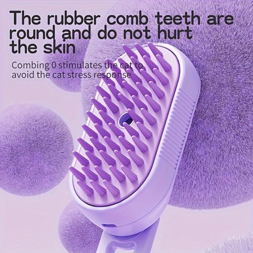 فرشاة بخار 3 في 1 للقطط قابلة لفصل الرؤوس لإزالة ا...