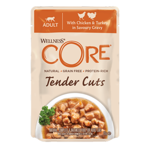 ويلنس كور طعام رطب بنكهة الدجاج مع الديك الرومي في...