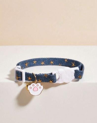 طوق عنق على شكل كف مع جرس للقطط والكلاب - وردي