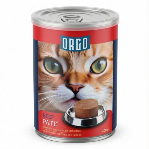 اورقو معلبات طعام رطبة وطازجة بنكهة لحم البقر للقط...