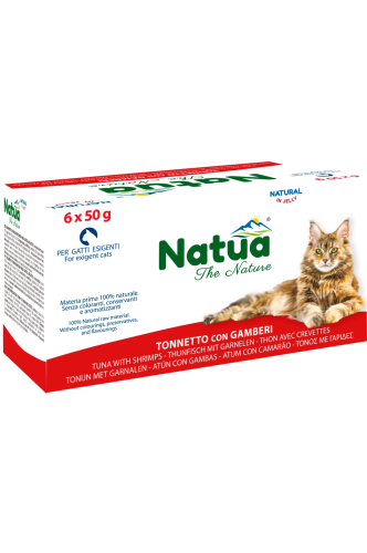 ناتوا معلبات بنكهة التونا والجمبري في الجيلي 50x6...