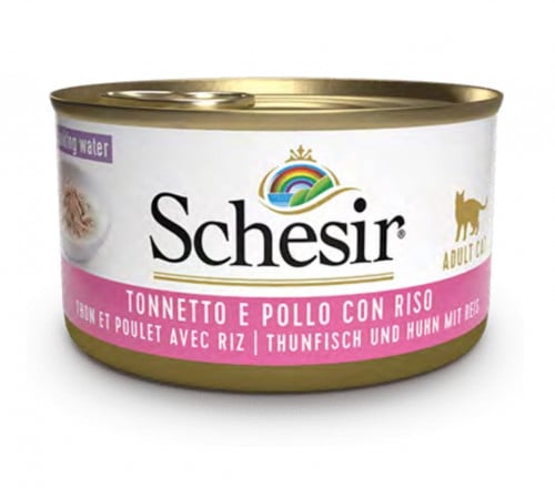 شيزر معلبات تونا مع الدجاج والأرز في الماء المطهي...