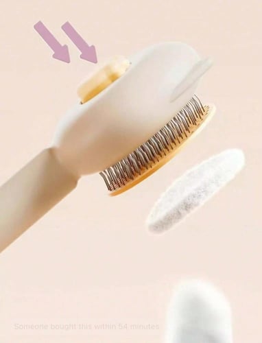 مشط للقطط برؤس ناعمة وضغاط لازالة الشعر بألوان مخت...