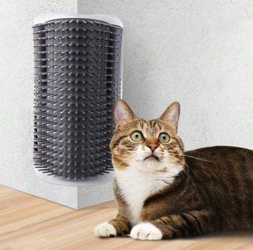 فرشاة تدليك قابلة للتثبيت للقطط والكلاب بالوان مخت...