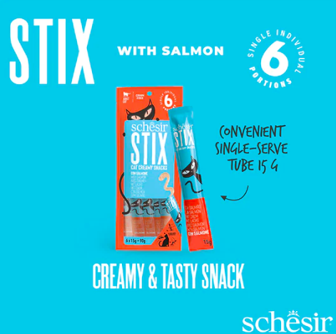 شيزر ستكس مكافات بنكهة السلمون للقطط 15x6 جم