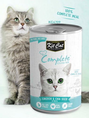 كت كات وجبة كاملة بالدجاج وبذرة الشيا في المرق 150...