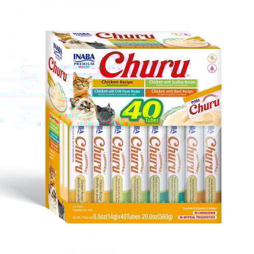 اينابا تشورو مكافأت متنوعة بالدجاج للقطط 14غ×40 عب...