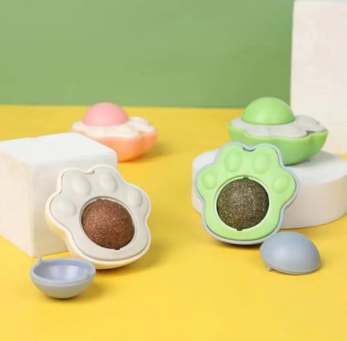 لعبة كورة لاصقة بالكات نيب على شكل كف قط بألوان مخ...