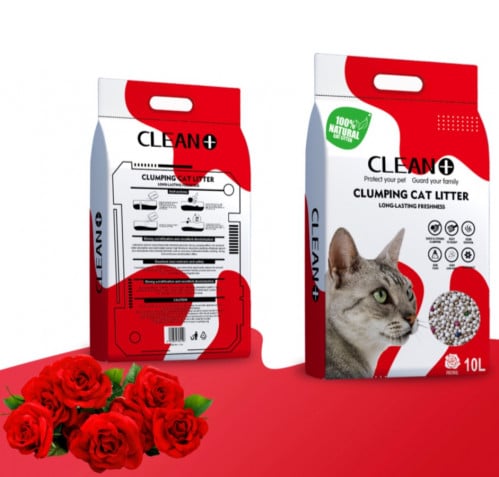 كلين بلس رمل فاخر للقطط برائحة الورد 10 L