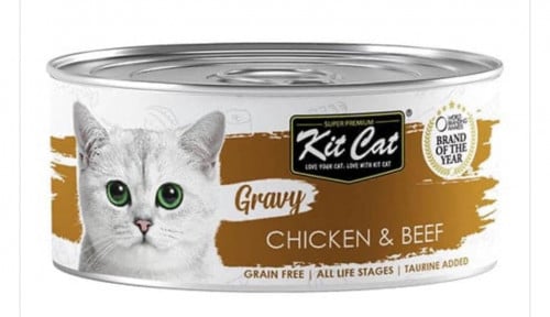 كت كات جرايفي معلبات دجاج واللحم البقري بالمرق 70غ