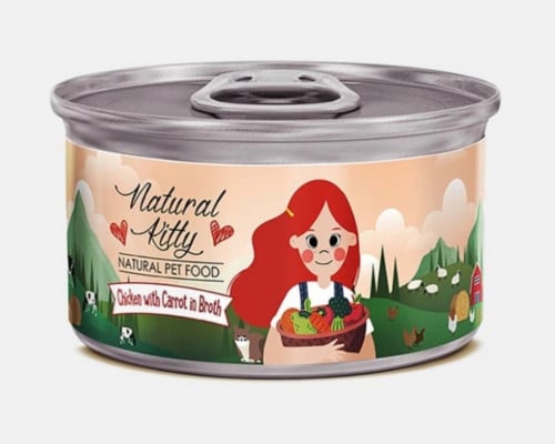 بالدجاج والجزر في المرق طعام رطب للقطط من ناتشورال...