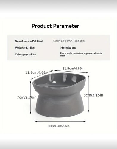 صحن طعام مزدوج بجهتين علوية وسفلية للقطط والكلاب ب...