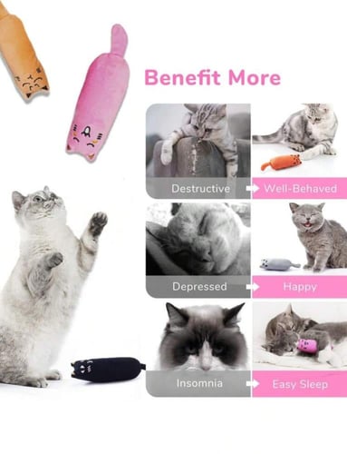 لعبة تفاعلية مخدة على شكل قط محشوة بالكات نيب