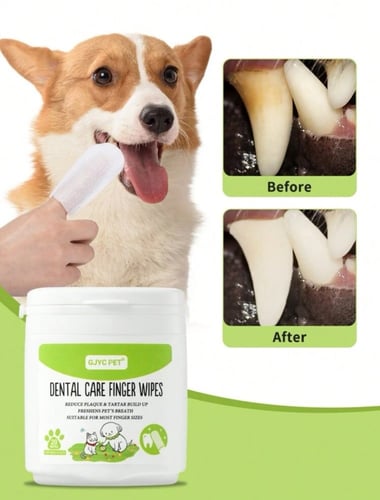 مناديل معقمة لتنظيف الاسنان للقطط والكلاب 20 منديل