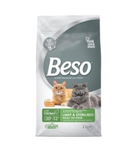 بيسو طعام جاف للقطط البالغة بنكهة الدجاج واللحم لل...