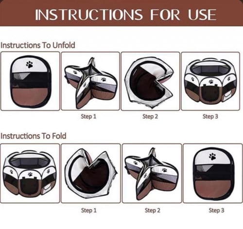 خيمة دائرية بحجم متوسط قابلة للطي للحيوانات الأليف...