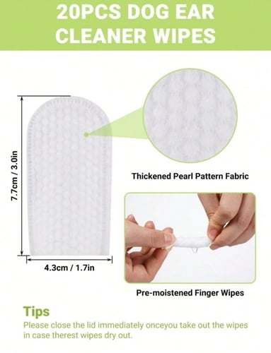 مناديل معقمة لتنظيف الاسنان للقطط والكلاب 20 منديل