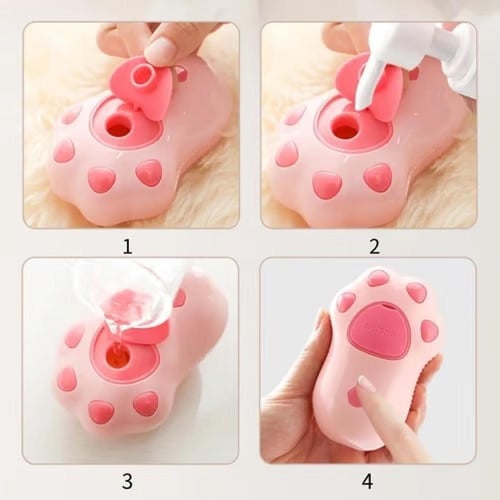 فرشاة بخار 3 في 1 للقطط قابلة لفصل الرؤوس لإزالة ا...