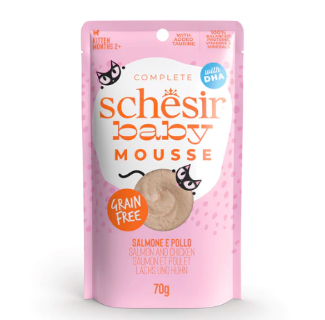 شيزر بيبي اظرف طعام رطب بالدجاج والسلمون للقطط الص...