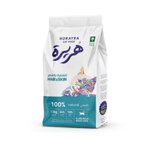 هريرة هير اند سكن طعام جاف للقطط للعناية بالجلد وا...