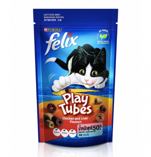 بورينا فيلكس مكافأت بلاي تيوبز بنكهة الدجاج والكبد...