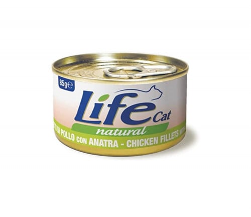 لايف كات معلبات طعام رطب بنكهة الدجاج مع البط للقط...