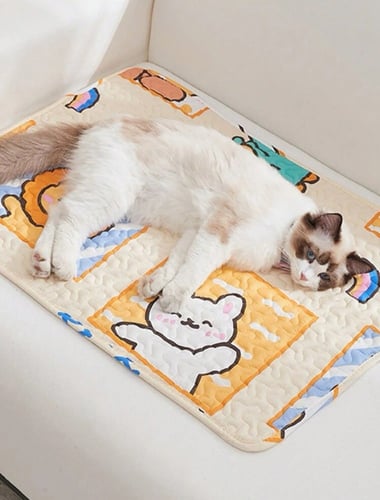 فرشة قطن برسومات مانعة للانزلاق للقطط والكلاب