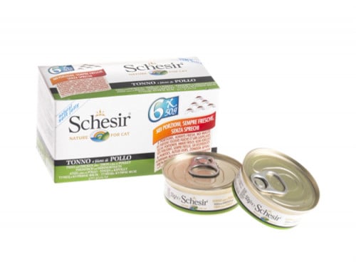 شيزر تونا مع فيلية الدجاج في الجيلي للقطط 50x6غ