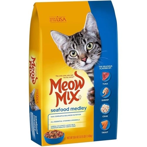 مياو مكس طعام جاف لقطط بالمأكولات البحرية للقطط 1....