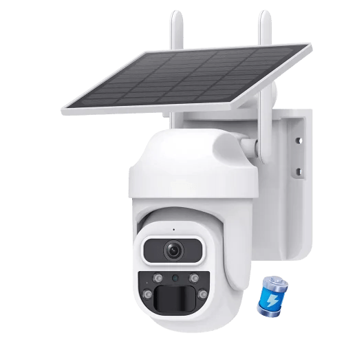 كاميرا مراقبة خارجية بطاقة شمسية 4G PTZ 360° زوم 12X بيانات مع PIR رؤية ليلية صوت ثنائي تخزين سحابي