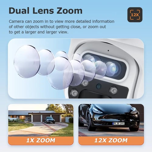 كاميرا مراقبة شمسية 12MP بتقريب 15X زوم كامرتين 4G...