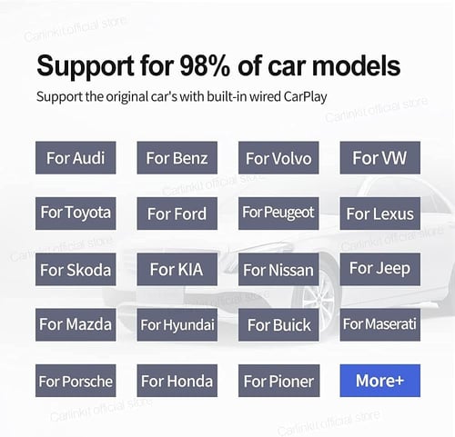 محول كارلينكيت واي فاي و بلوتوث فوري لكاربلاي لاسل...