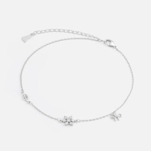 ‎ خلخال نسائي ناعم بلون فضي