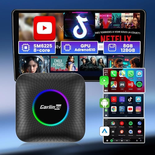 محول كارلينكيت اندرويد 13 بوكس ليد كوالكوم 8+128GB...