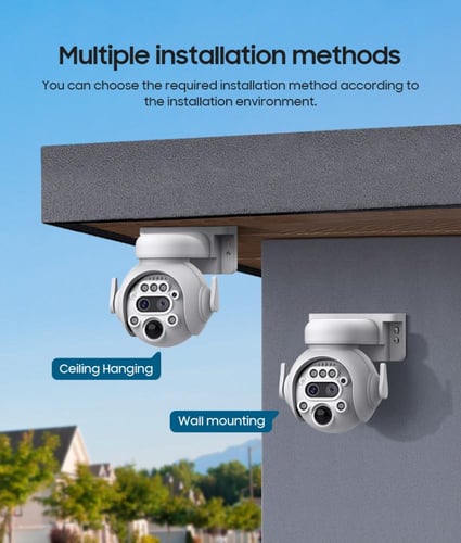 كاميرا مراقبة بالطاقة الشمسية 4G 4K زوم بصري 12X خ...