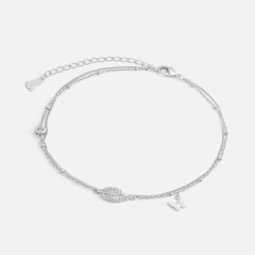 ‎ خلخال نسائي ناعم بلون فضي