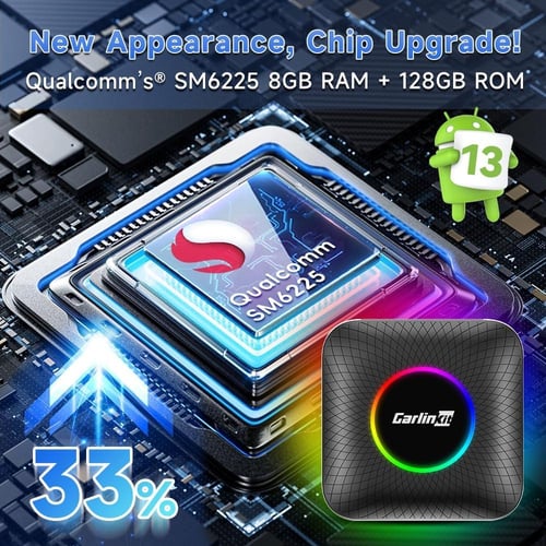 محول كارلينكيت اندرويد 13 بوكس ليد كوالكوم 8+128GB...