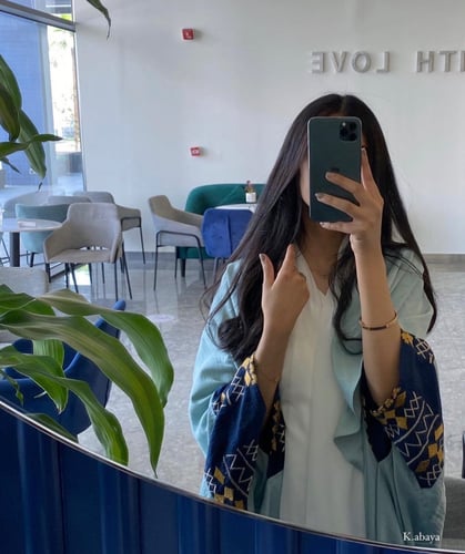 عباية كريب مغسول مع فستان - 069